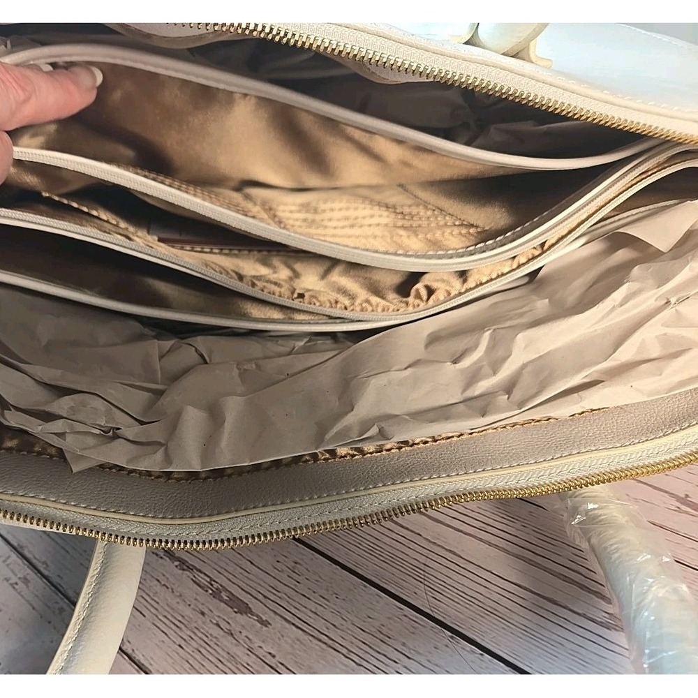 JOY & IMAN Genuine Leather‎ Satchel Tote Purse Hand Shoulder Bag *new* - Picture 9 of 9